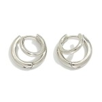 Wholesale metal Layered Huggie Hoop Drop Earring D