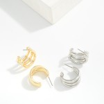 Wholesale metal Triple Hoop Earrings D