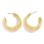 Wholesale layered Metal Hoop Earrings D