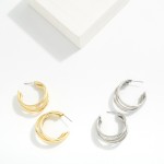 Wholesale layered Metal Hoop Earrings D