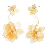Wholesale linked Metal Flower Flower Cluster Drop Earrings Cut out Details L