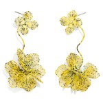 Wholesale linked Metal Flower Flower Cluster Drop Earrings Cut out Details L