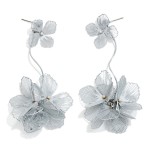 Wholesale linked Metal Flower Flower Cluster Drop Earrings Cut out Details L