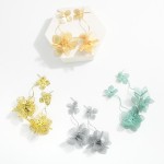Wholesale linked Metal Flower Flower Cluster Drop Earrings Cut out Details L