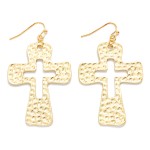 Wholesale hollow Hammered Metal Cross L