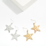Wholesale metal Hammered Star Drop Earring L