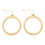 Wholesale flat Metal Hoop Earring Studded Border D