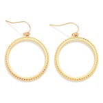 Wholesale flat Metal Hoop Earring Studded Border D