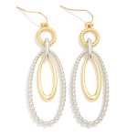 Wholesale linked Twisted Metal Hoop Metal Bubble Oval Drop Earrings L