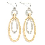 Wholesale linked Twisted Metal Hoop Metal Bubble Oval Drop Earrings L