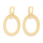 Wholesale braided Metal Oval Drop Earring L