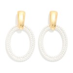 Wholesale braided Metal Oval Drop Earring L