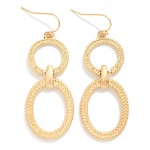 Wholesale linked Braided Metal Ovals Drop Earring L