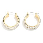 Wholesale metal Hoop Earrings Twisted Metal Details D
