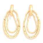 Wholesale nesting Wavy Metal Ovals Drop Earring L