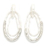 Wholesale nesting Wavy Metal Ovals Drop Earring L