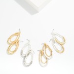 Wholesale nesting Wavy Metal Ovals Drop Earring L