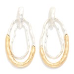 Wholesale nesting Wavy Metal Ovals Drop Earring L
