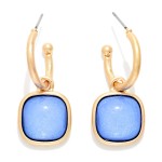 Wholesale linked Metal Hoop Earring Square Glitter Acetate Drop Detail L