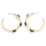 Wholesale metal Hoop Drop Earring Glitter Acetate Oval Stations D