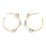 Wholesale metal Hoop Earrings Glitter Acetate Clover Stations L