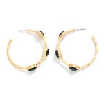 Wholesale metal Hoop Earrings Glitter Acetate Clover Stations L