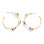 Wholesale metal Hoop Earrings Glitter Acetate Clover Stations L