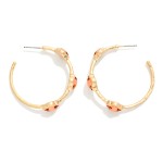 Wholesale metal Hoop Earrings Glitter Acetate Clover Stations L