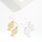 Wholesale textured Metal Cross Drop Earrings L