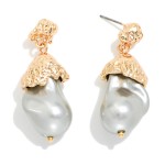 Wholesale metal Post Drop Baroque Pearl Post Drop Earrings L