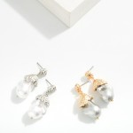 Wholesale metal Post Drop Baroque Pearl Post Drop Earrings L