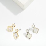 Wholesale pearlescent Clover Pearl Post Drop Earrings L
