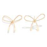 Wholesale metal Wire Bow Stud Earrings Brass Base L