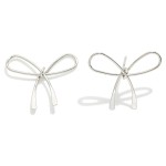 Wholesale metal Wire Bow Stud Earrings Brass Base L
