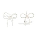 Wholesale textured Metal Bow Stud Earrings Brass Base L