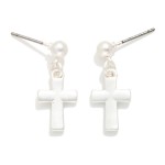 Wholesale cross Metal Ball Post Drop Earrings Gold Dipped L