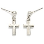 Wholesale cross Metal Ball Post Drop Earrings Gold Dipped L