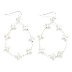 Wholesale meta Teardrop drop Earring Metal Flower Stations L
