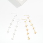 Wholesale chain Link Drop Earrings Metal Clover Stations L