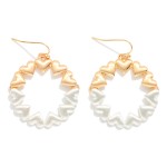 Wholesale linked Brushed Metal Hearts Drop Hoop Earrings L