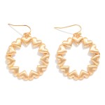 Wholesale linked Brushed Metal Hearts Drop Hoop Earrings L
