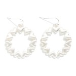 Wholesale linked Brushed Metal Hearts Drop Hoop Earrings L