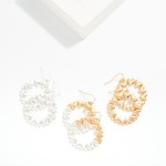 Wholesale linked Brushed Metal Hearts Drop Hoop Earrings L