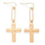 Wholesale metal Oval Cross Drop Earrings L