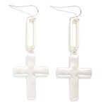 Wholesale metal Oval Cross Drop Earrings L
