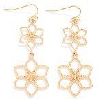 Wholesale linked Metal Flowers Drop Earrings L