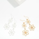 Wholesale linked Metal Flowers Drop Earrings L