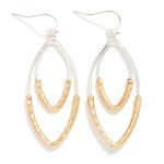Wholesale two Nesting Metal Navette Drop Earrings L