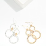 Wholesale linked Metal Hoops Drop Earrings Bubble Diamond Link L
