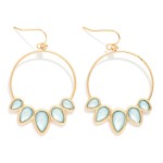 Wholesale metal Drop Hoop Earrings Acetate Teardrop Details L